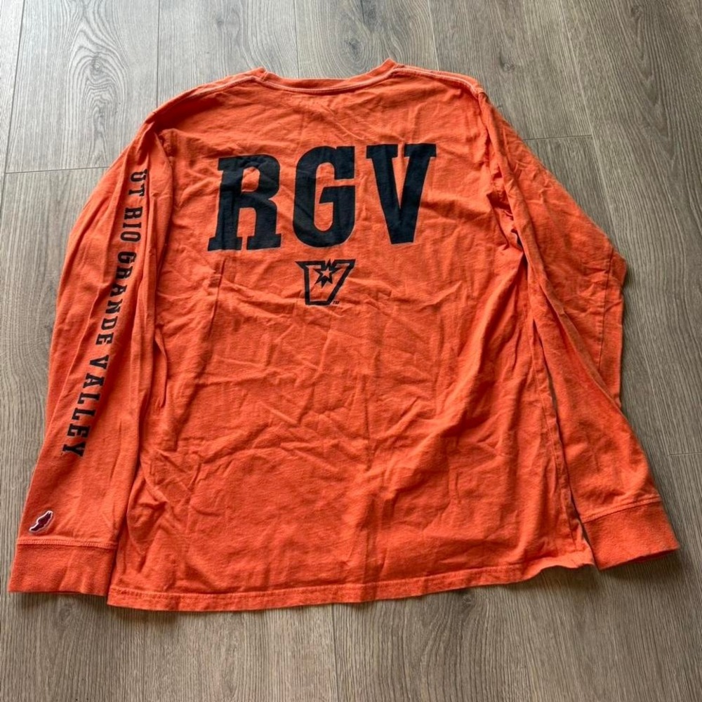 UT‎ Rio Grande Valley RGV Long Sleeve Shirt Orange Small